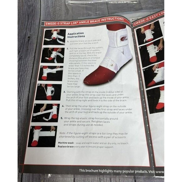Swede-O Strap Lok Ankle Brace size Medium Black - New - Picture 9 of 9